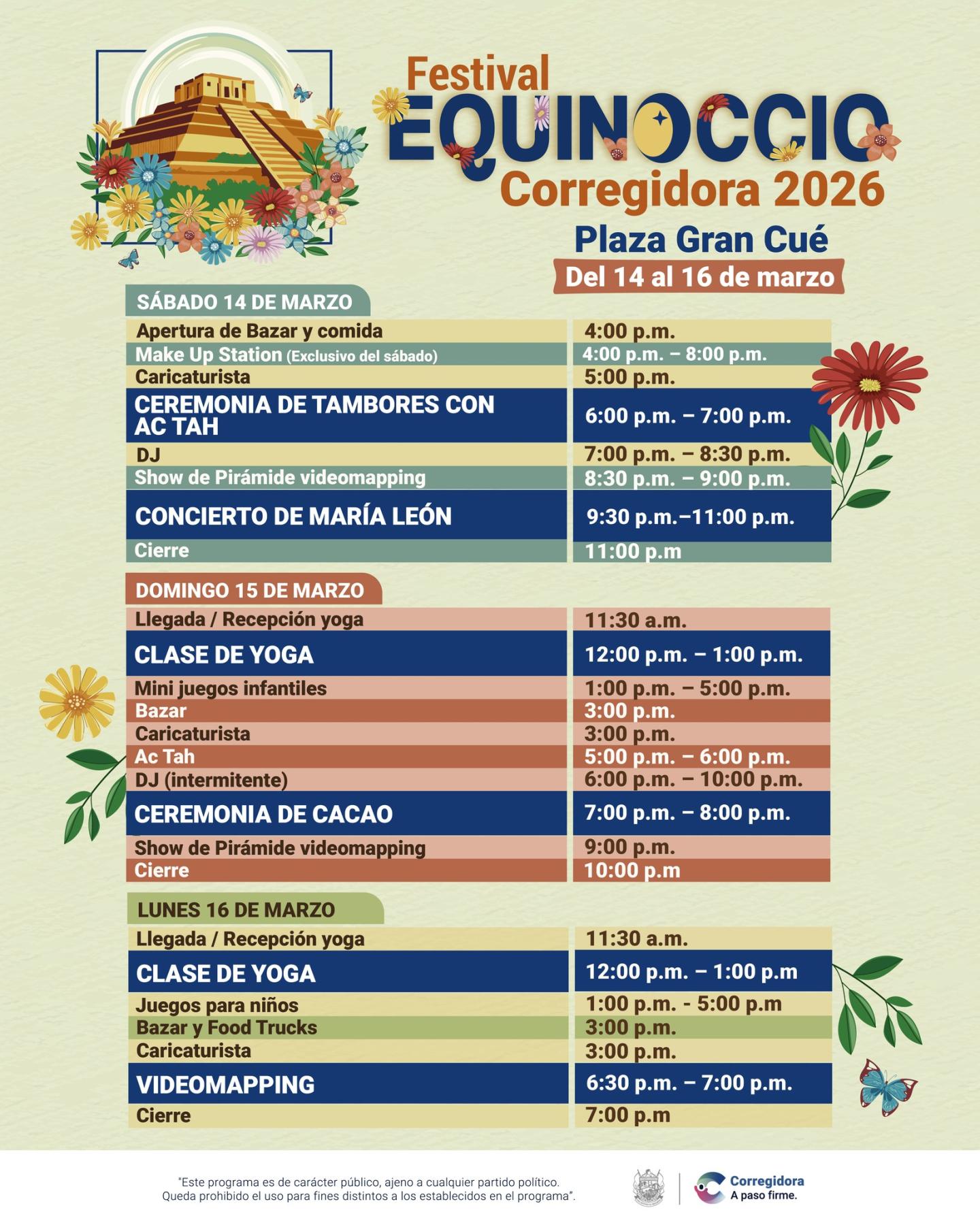 Programa Festival Equinoccio Corregidora 2926