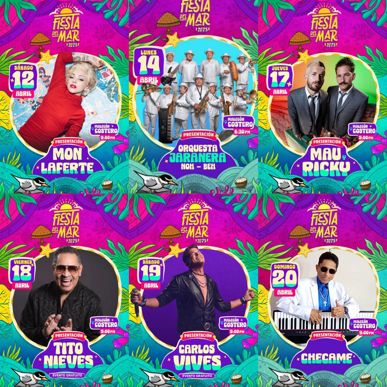 Cartelera Fiesta del Mar Carmen 2025