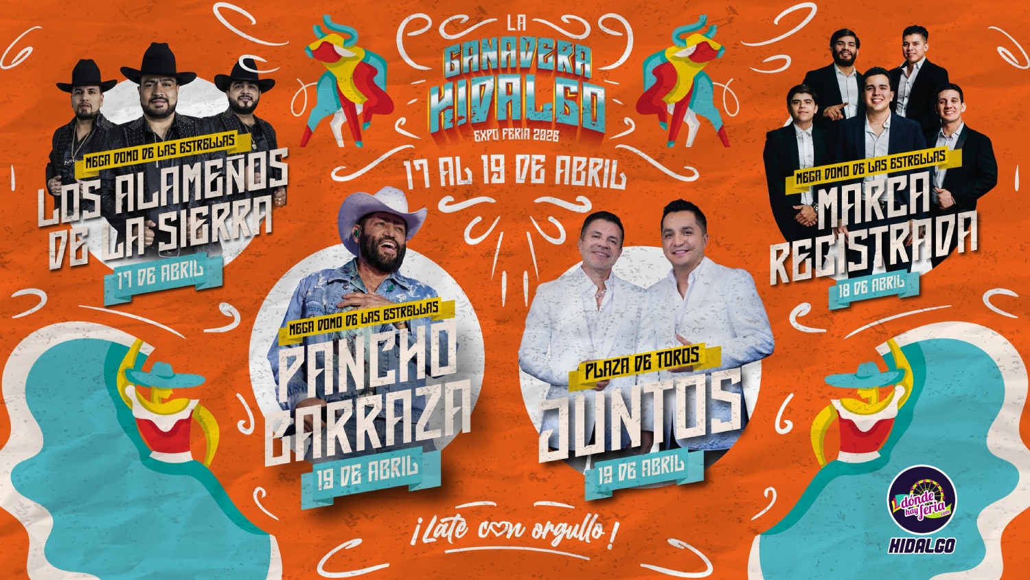 Cartelera artística La Ganadera Hidalgo Expo Feria 2026