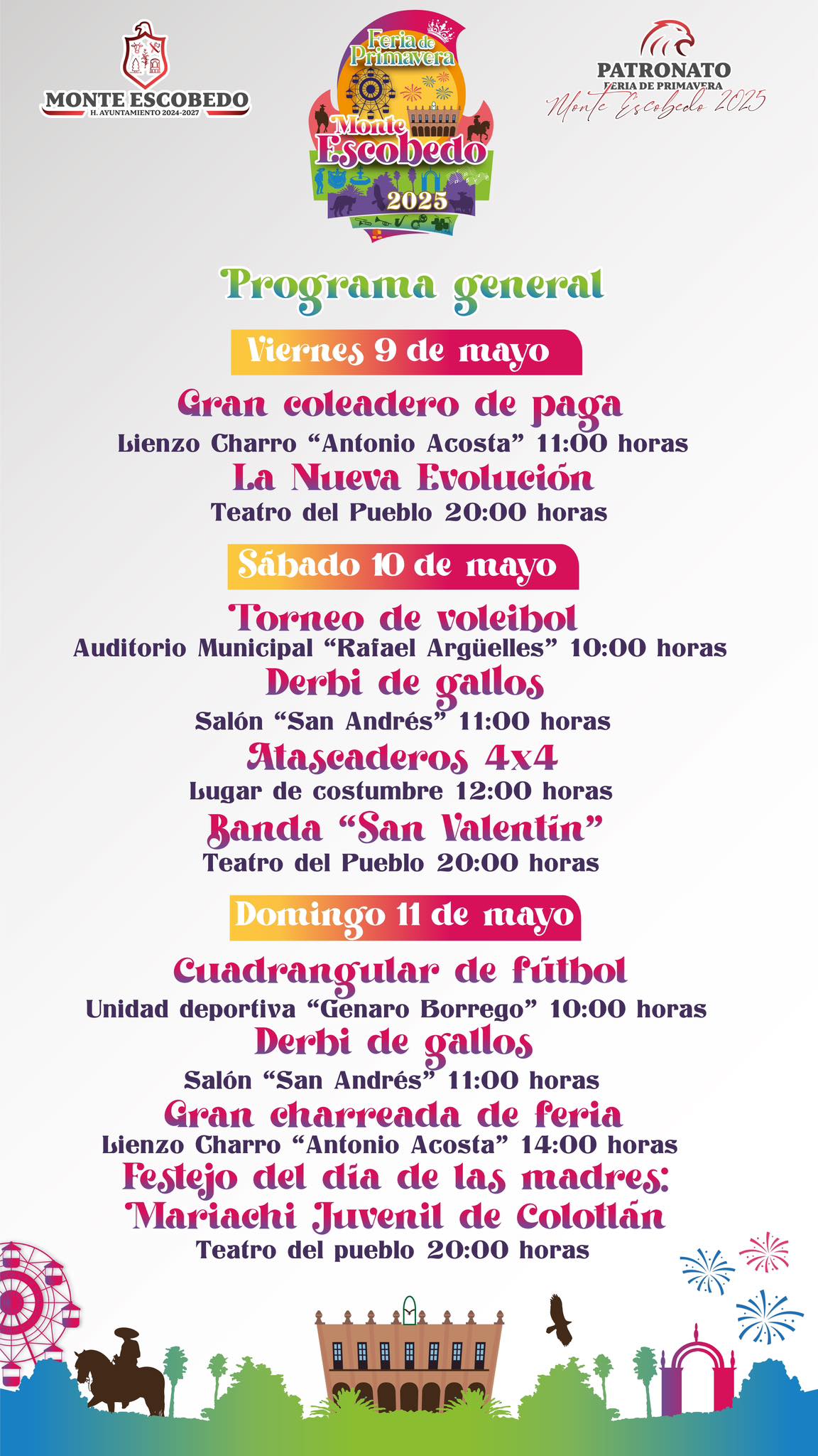 Programa Feria de Primavera Monte Escobedo 2025