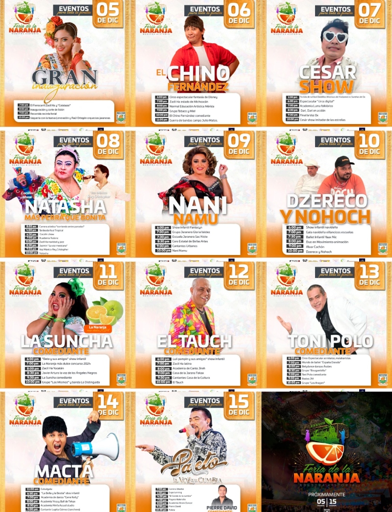 Cartelera Feria de la Naranja Oxkutzcab 2024