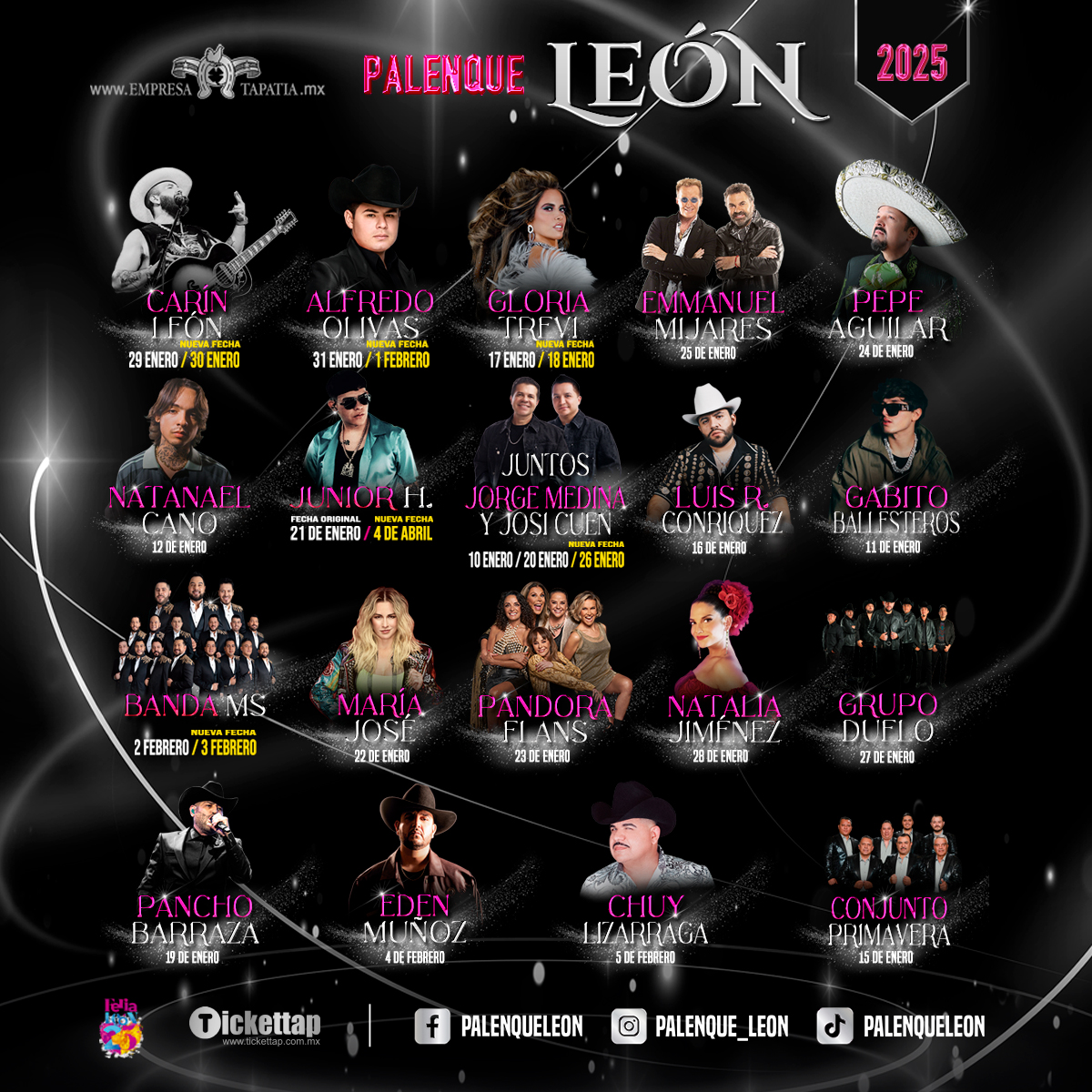 Cartelera Palenque de la Feria de León 2025