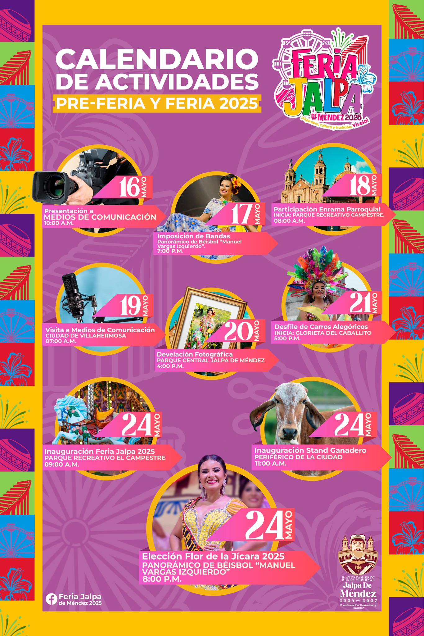 Programa de Pre-Feria Jalpa de Méndez 2025
