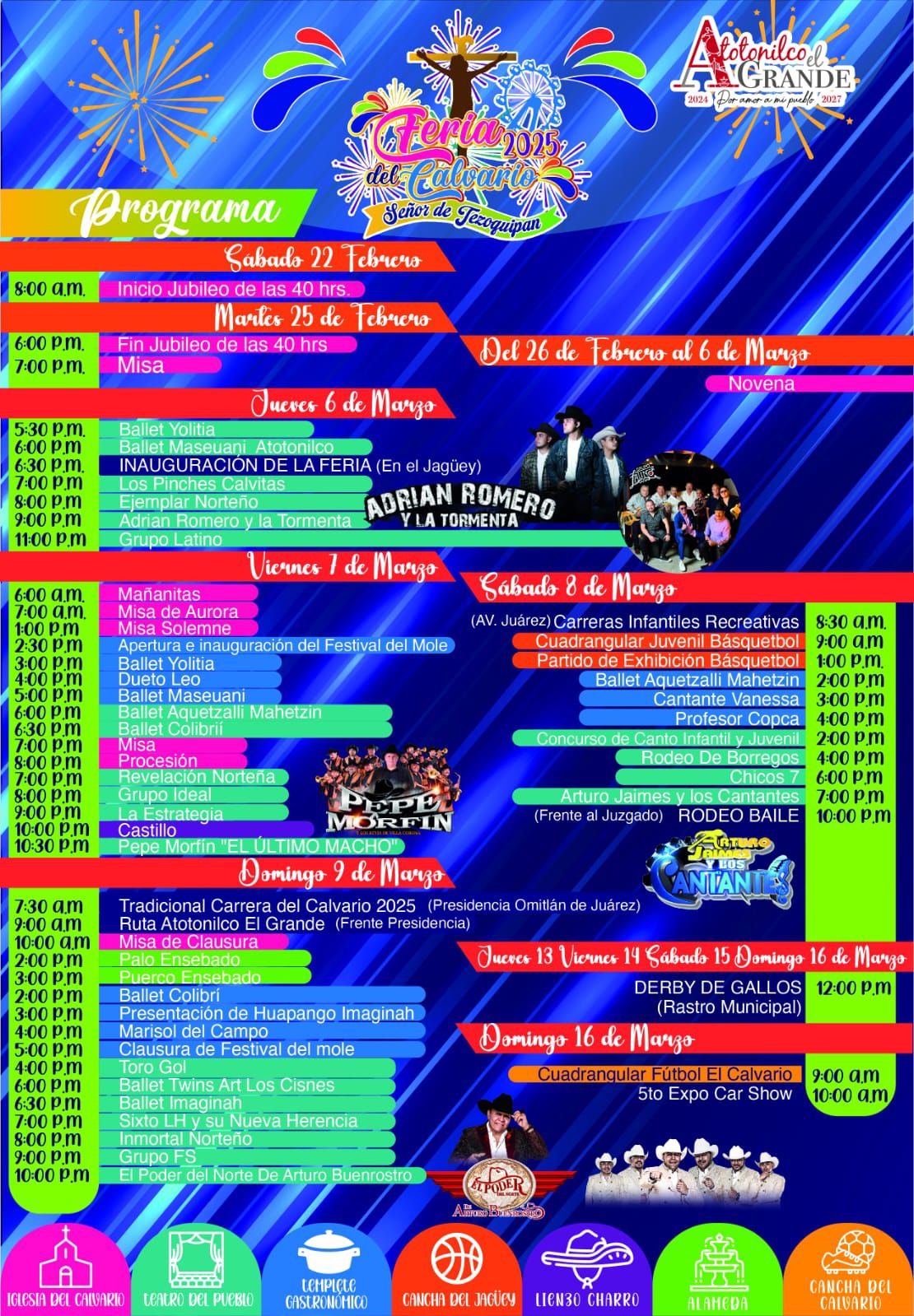 Programa Completo Feria del Calvario Atotonilco el Grande 2025