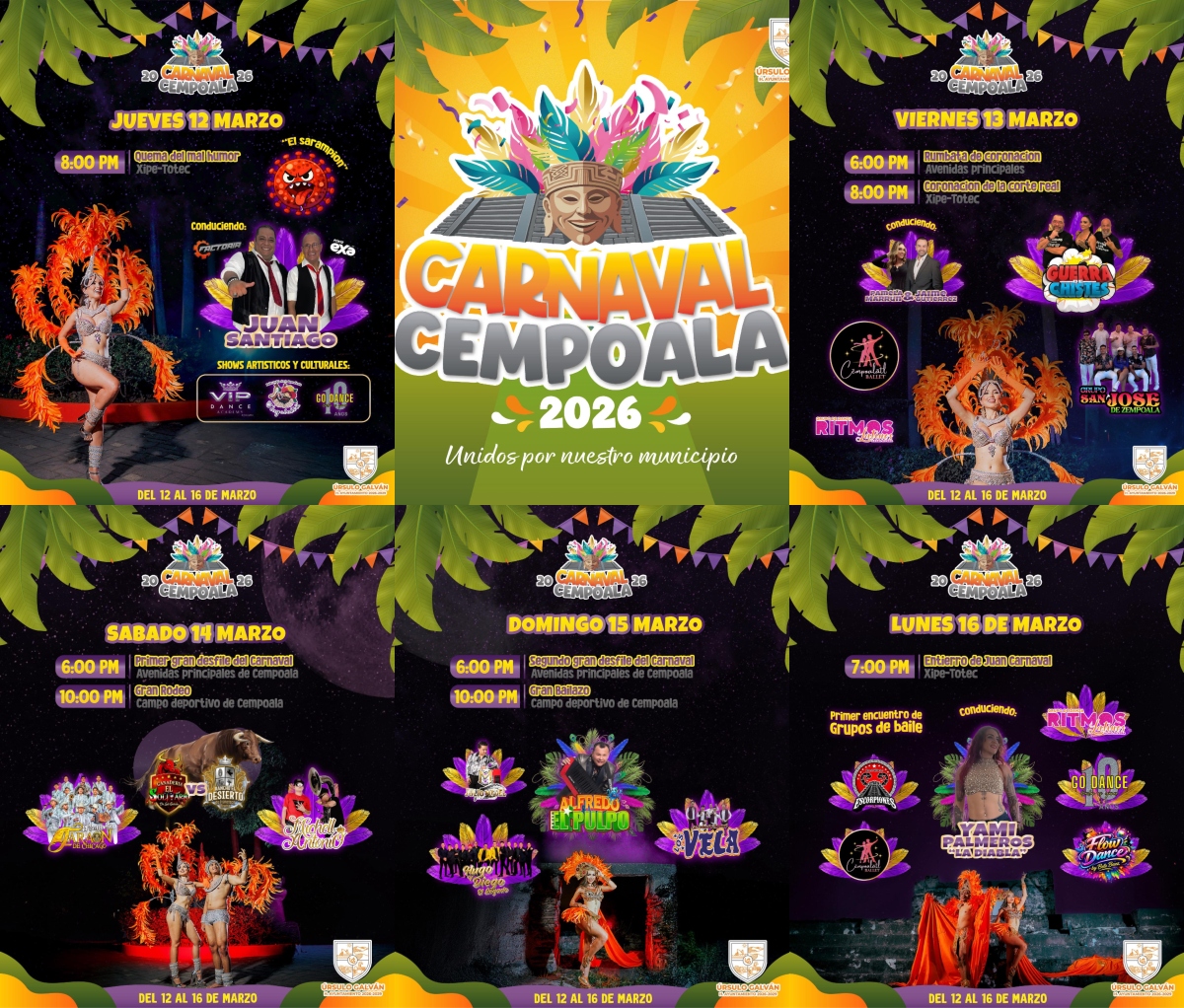 Cartelera Carnaval Cempoala 2026