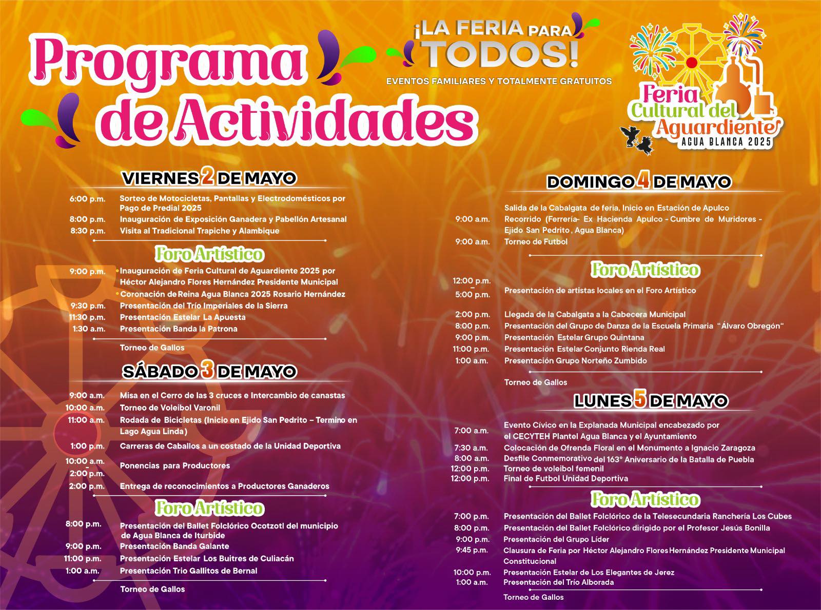 Programa Expo Feria Agua Blanca de Iturbide 2025