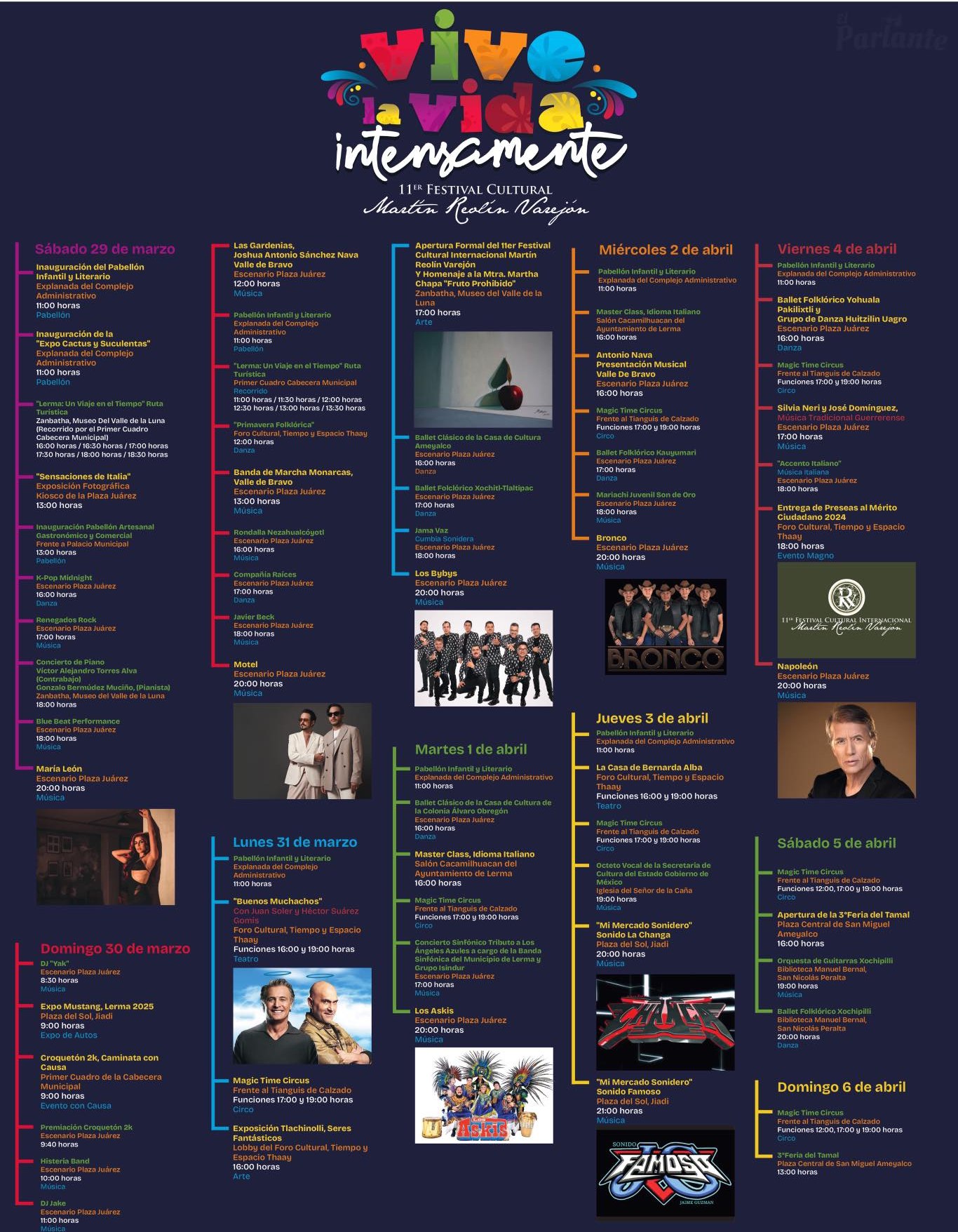 🎨 Programa de Actividades Festival Cultural Martín Reolín Varejón 2025