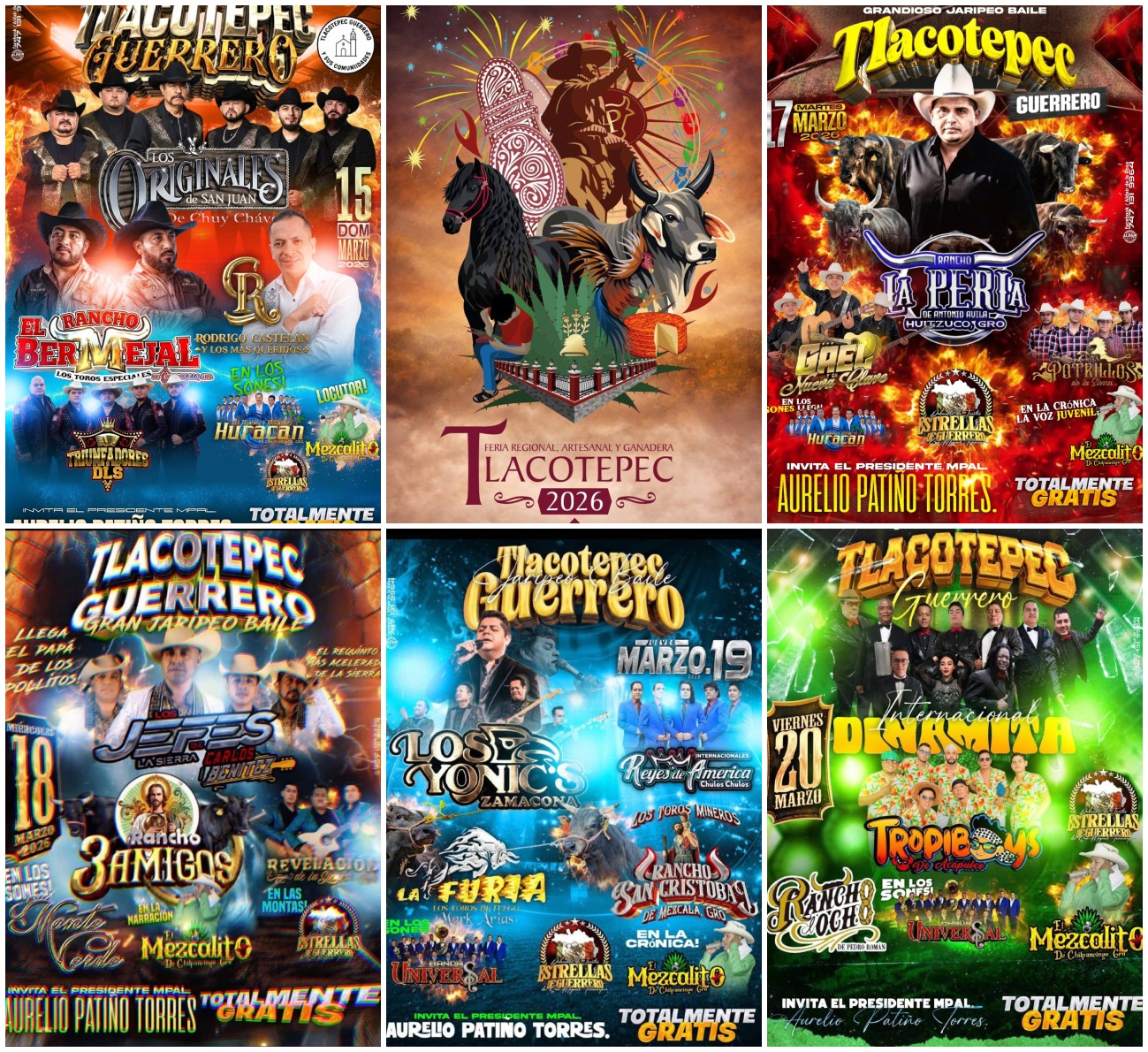 Cartelera de Jaripeos en la Feria Tlacotepec 2026