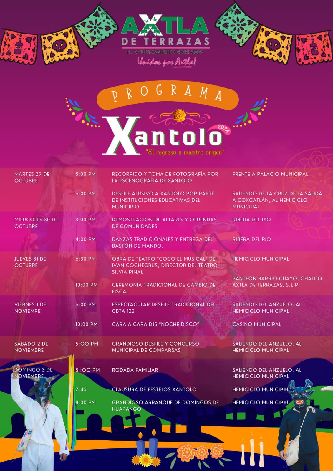 Programa, Xantolo Axtla de Terrazas 2024