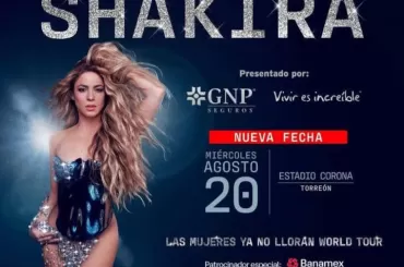 Shakira en el Estadio Corona, Torreón, Coahuila