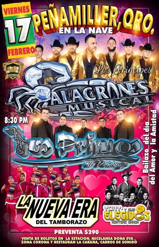 Alacranes Musical y Primos de Durango en Peñamiller, Qro, Febrero 2023 Alacranes Musical y Primos de Durango en Peñamiller, Qro, Febrero 2023