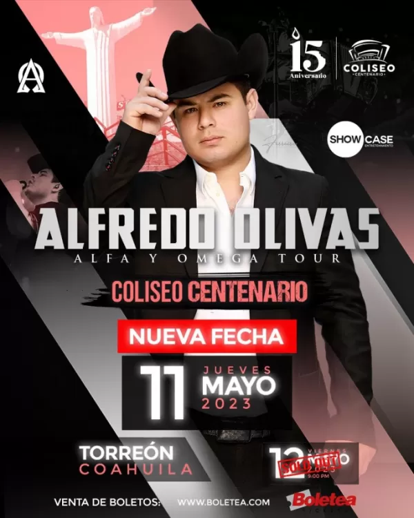 Alfredo Olivas en el Coliseo Centenario de Torreón, Mayo 2023 Alfredo Olivas en el Coliseo Centenario de Torreón, Mayo 2023