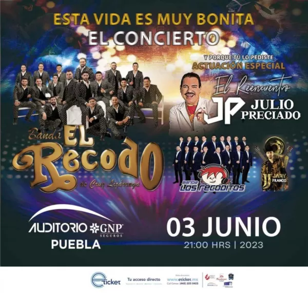 Banda El Recodo, Julio Preciado y Los Recoditos en Puebla, Junio 2023 Banda El Recodo, Julio Preciado y Los Recoditos en Puebla, Junio 2023