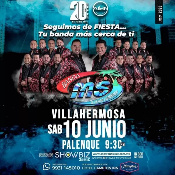 Banda MS en Villahermosa, Tabasco, Junio 2023 Banda MS en Villahermosa, Tabasco, Junio 2023
