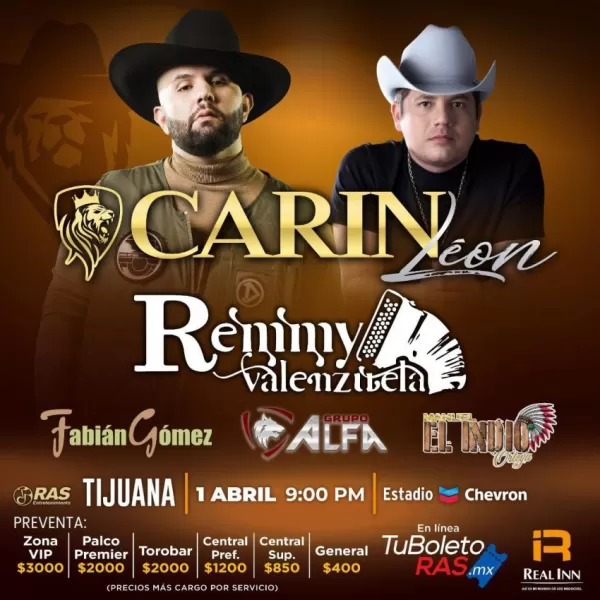 Carin León y Remmy Valenzuela en Tijuana, Baja California, Abril 2023 Carin León y Remmy Valenzuela en Tijuana, Baja California, Abril 2023