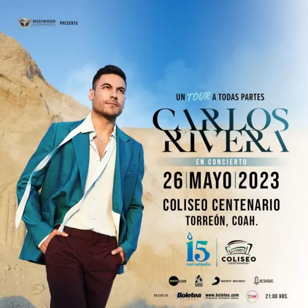 Carlos Rivera en el Coliseo Centenario de Torreón, Mayo 2023