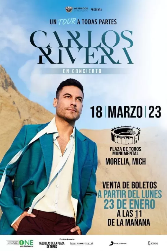 Carlos Rivera en La Monumental de Morelia Michoacán, Marzo 2023 Carlos Rivera en La Monumental de Morelia Michoacán, Marzo 2023
