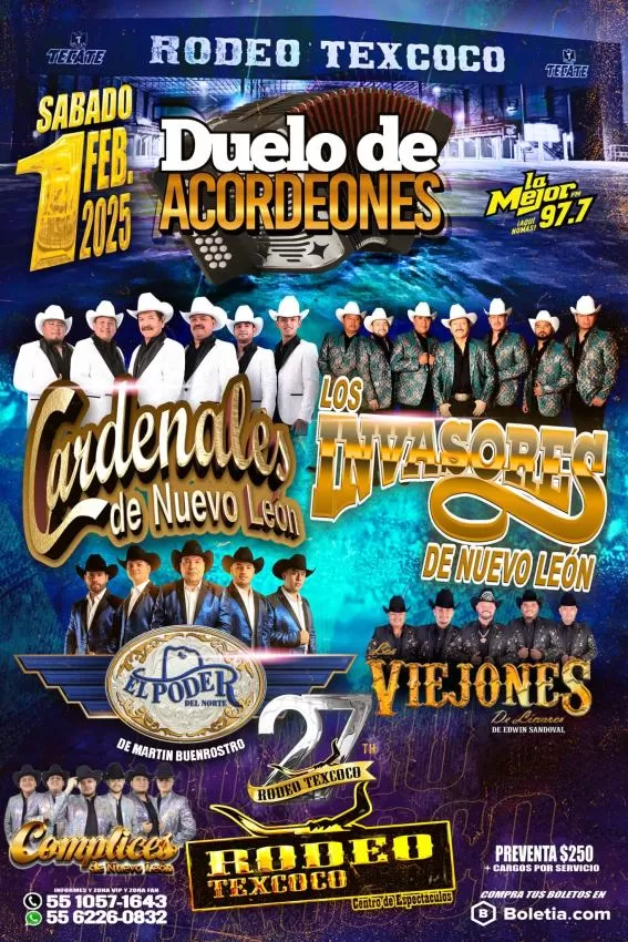 Duelo de Acordeones 2025 en el Rodeo Texcoco, Febrero 2025