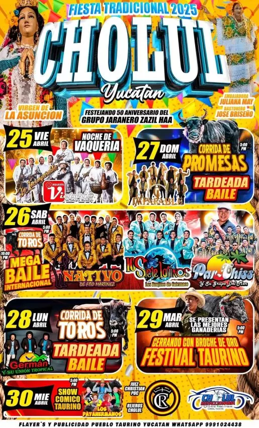 Fiesta tradicional de Cholul 2025