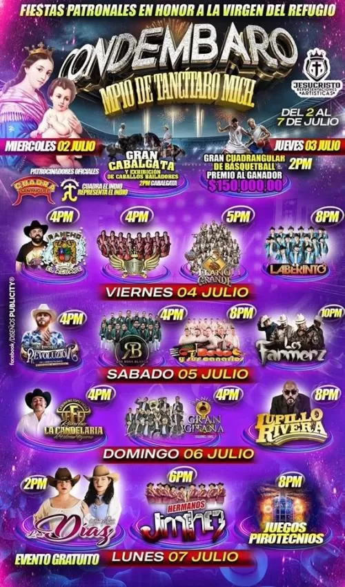 Fiestas Patronales Condémbaro 2025