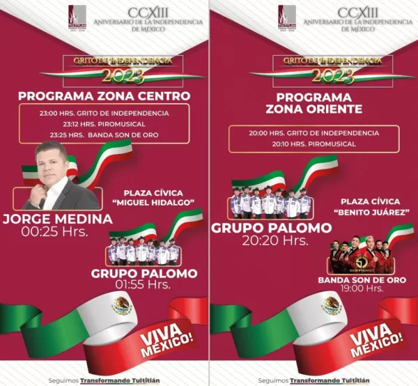 Grito de Independencia 2023 en Tultitlán, Estado de México