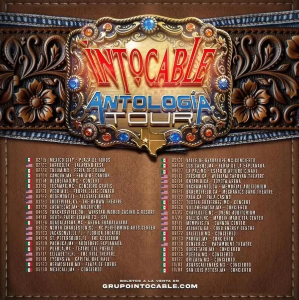 Grupo Intocable: Antología Tour 2025, fechas y recintos en México y USA