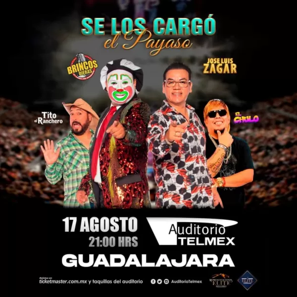 José Luis Zagar, Brincos Dieras, Tito El Ranchero y El Chulo en Auditorio Telmex, Agosto 2023 José Luis Zagar, Brincos Dieras, Tito El Ranchero y El Chulo en Auditorio Telmex, Agosto 2023