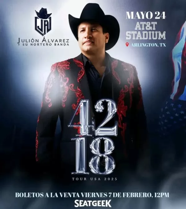 Julión Álvarez en AT&T Stadium, Arlington, TX, Mayo 2025