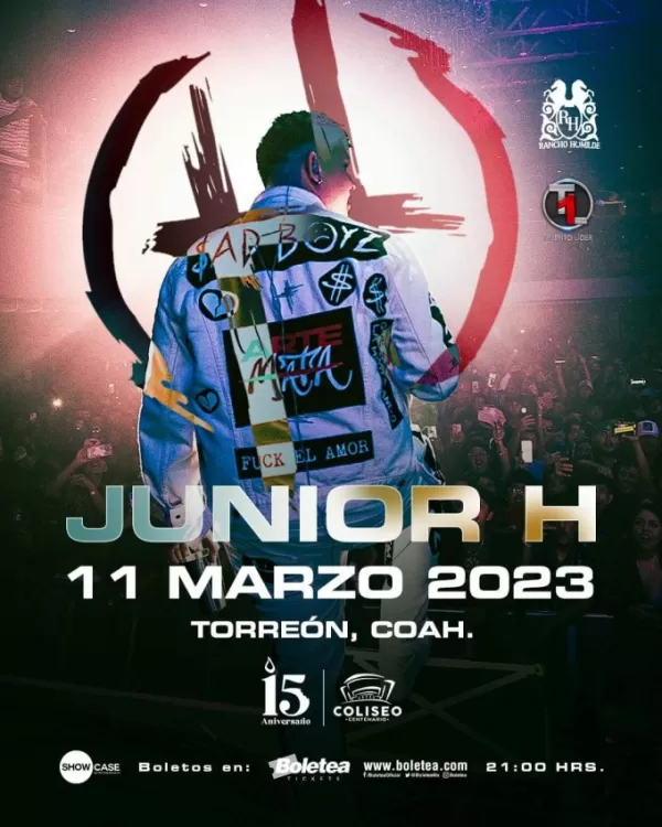 Junior H en el Coliseo Centenario de Torreón, Coahuila, Marzo 2023 Junior H en el Coliseo Centenario de Torreón, Coahuila, Marzo 2023