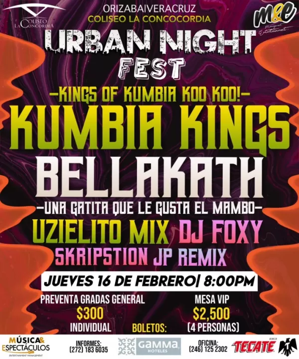 Kumbia Kings, Bellakath, Uzielito Mix y DJ Foxy en Orizaba, Veracruz, Febrero 2023 Kumbia Kings, Bellakath, Uzielito Mix y DJ Foxy en Orizaba, Veracruz, Febrero 2023