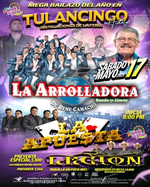 La Arrolladora Banda El Limón en Tulancingo, Hidalgo, Mayo 2025