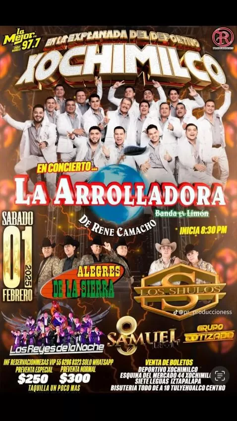 La Arrolladora Banda El Limón en Xochimilco, Febrero 2025