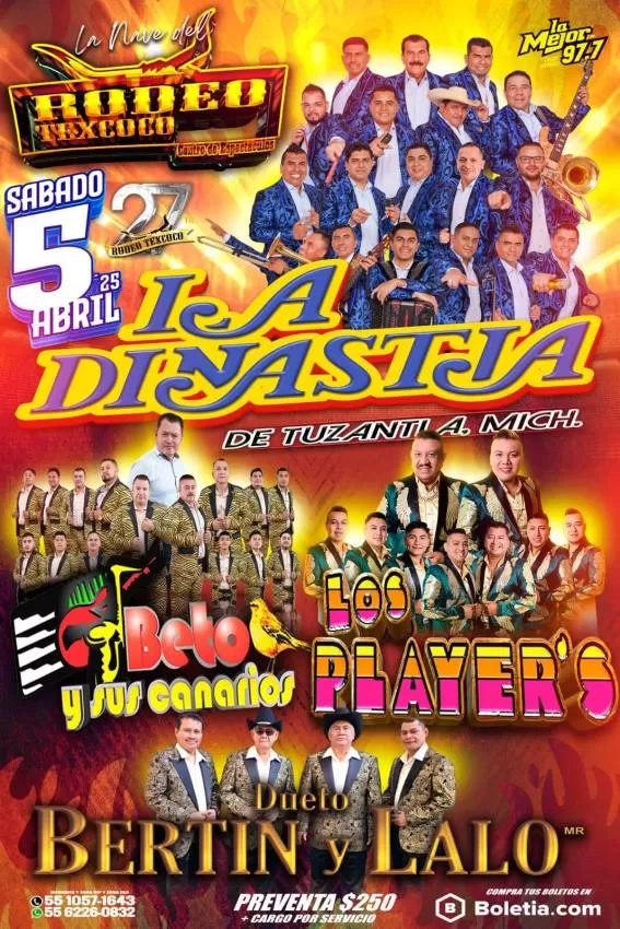 La Dinastía de Tuzantla y Los Players en Rodeo Texcoco, Abril 2025
