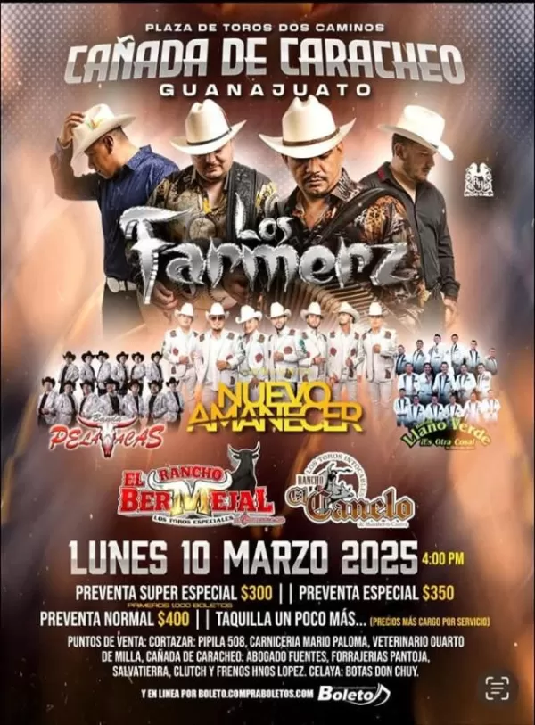 Los Farmerz en Plaza Dos Caminos, Guanajuato, Marzo 2025