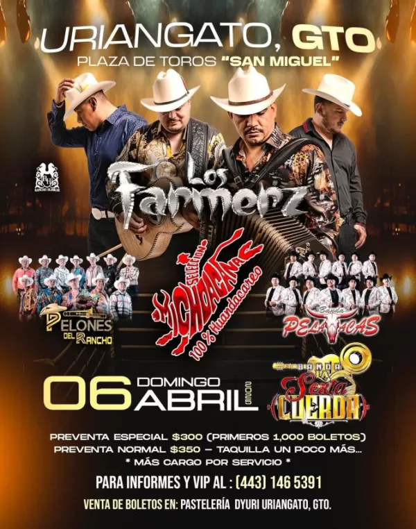 Los Farmerz en Uriangato, Guanajuato, Abril 2025