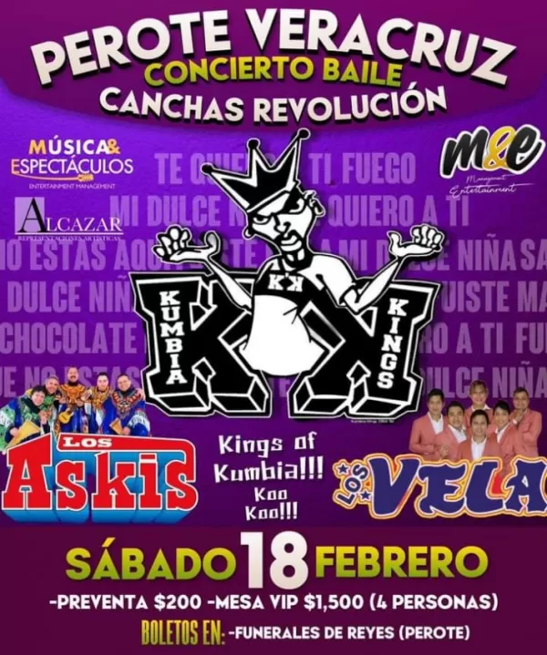 Los Kumbia Kings, Los Askis y Los Vela en Perote, Veracruz, Febrero 2023 Los Kumbia Kings, Los Askis y Los Vela en Perote, Veracruz, Febrero 2023