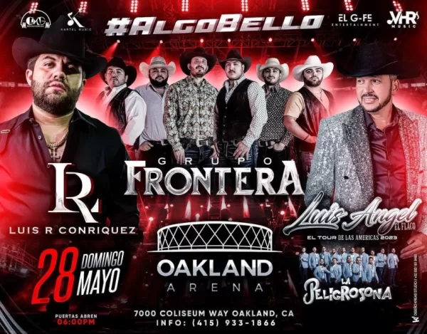 Luis R Conriquez, Grupo Frontera y El Flaco en Oakland, CA, Mayo 2023 Luis R Conriquez, Grupo Frontera y El Flaco en Oakland, CA, Mayo 2023