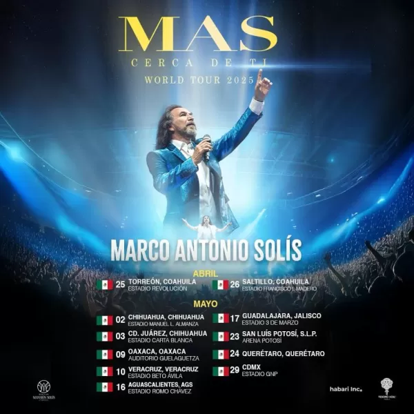 Marco Antonio Solís: Cerca De Ti World Tour 2025, fechas y ciudades en México