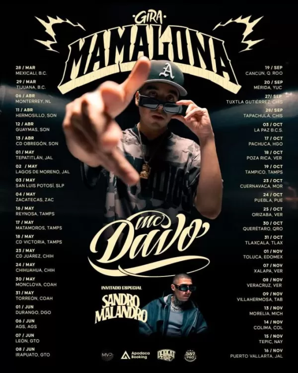 Mc Davo Gira Mamalona 2025: fechas, ciudades, recintos 