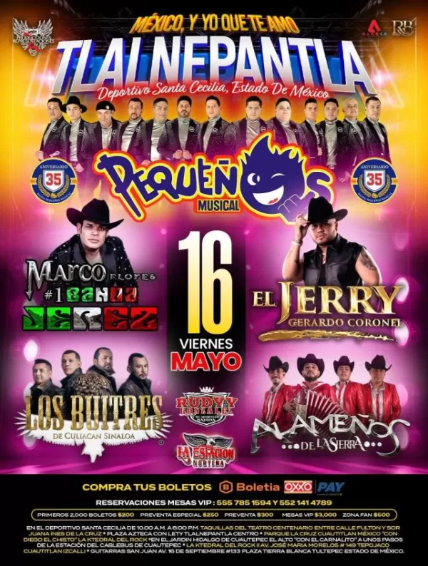 Pequeños Musical, Banda Jerez, El Jerry y Los Buitres en Tlalnepantla, Mayo 2025