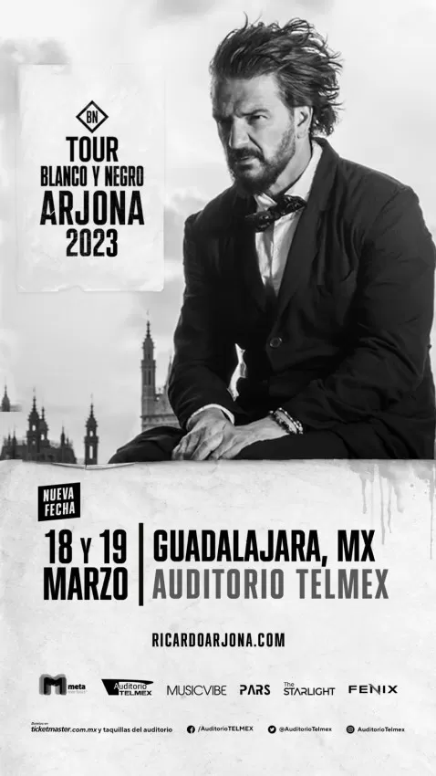 Ricardo Arjona en el Auditorio Telmex de Guadalajara, Marzo 2023 Ricardo Arjona en el Auditorio Telmex de Guadalajara, Marzo 2023