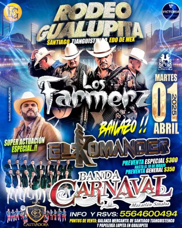 Los Farmerz en el Rodeo Gualupita, Edomex, Abril 2025