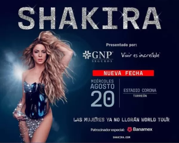 Shakira en el Estadio Corona, Torreón, Coahuila