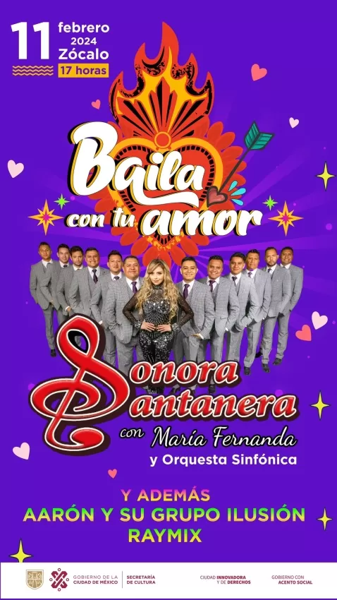 Sonora Santanera, Raymix y Aarón y su Grupo Ilusión en el Zócalo, Febrero 2024