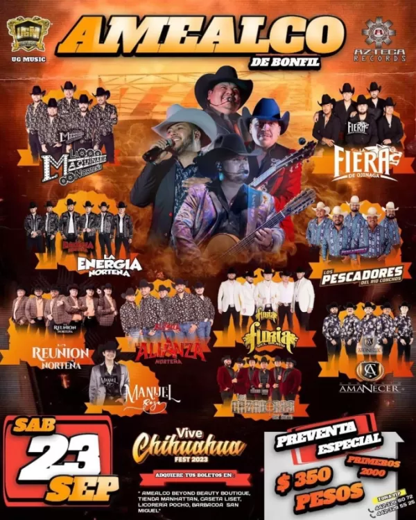 Vive Chihuahua Fest 2023 en Amealco, Querétaro, Septiembre 2023 Dónde Hay Feria
