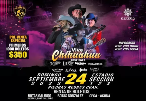 Vive Chihuahua Fest 2023 en Piedras Negras, Coahuila, Septiembre 2023
