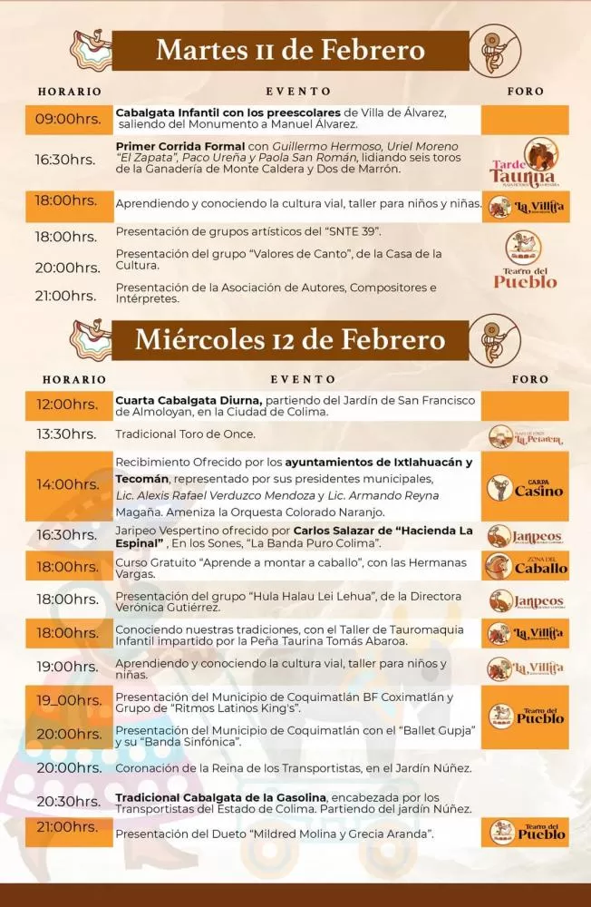 Programa Fiestas Villa de Álvarez 2025