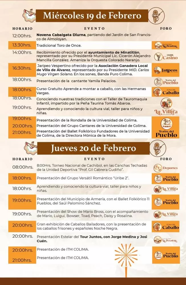 Programa Fiestas Villa de Álvarez 2025