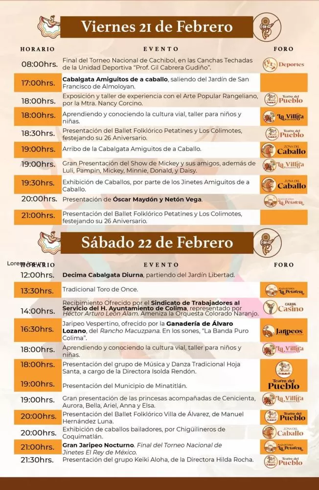 Programa Fiestas Villa de Álvarez 2025