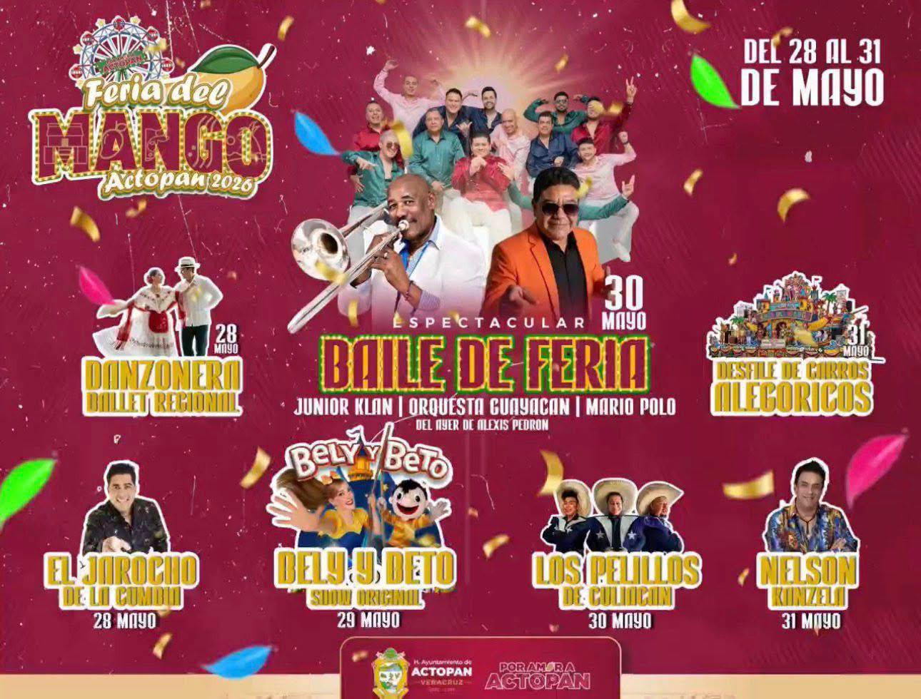 Cartelera artística Feria del Mango Actopan 2026